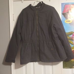 Washed Black Lined Utility Jacket in Washed Black Colour